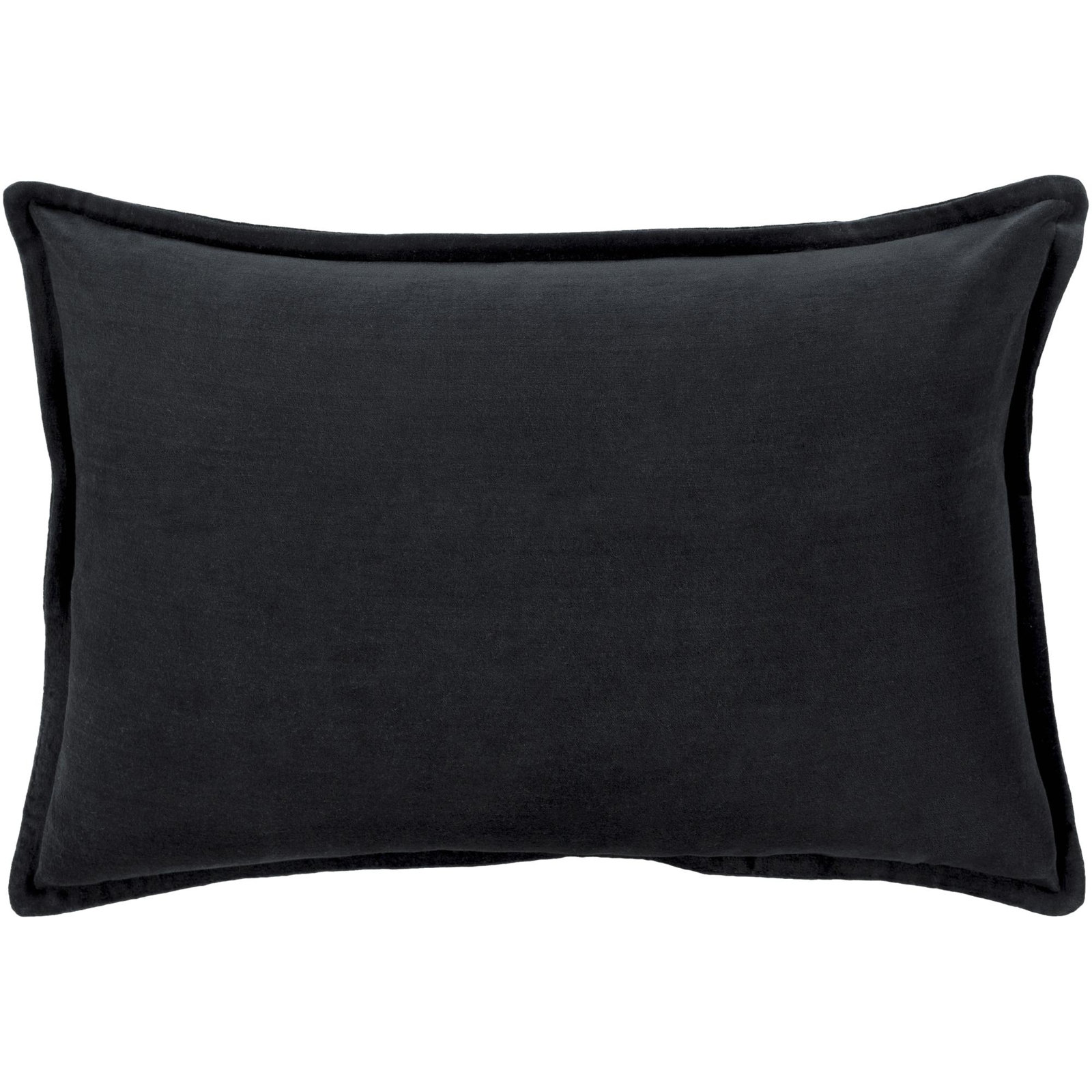 Norwin Cotton Throw Pillow, Down, 13"H x 19"W, Black