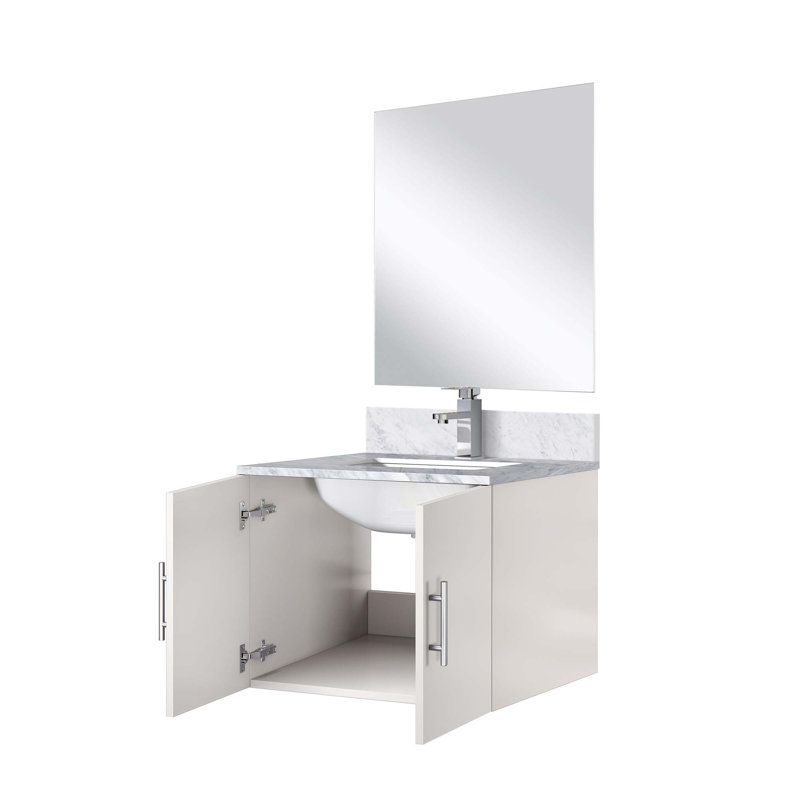 Ensemble de meuble-lavabo avec robinet et miroir DEL