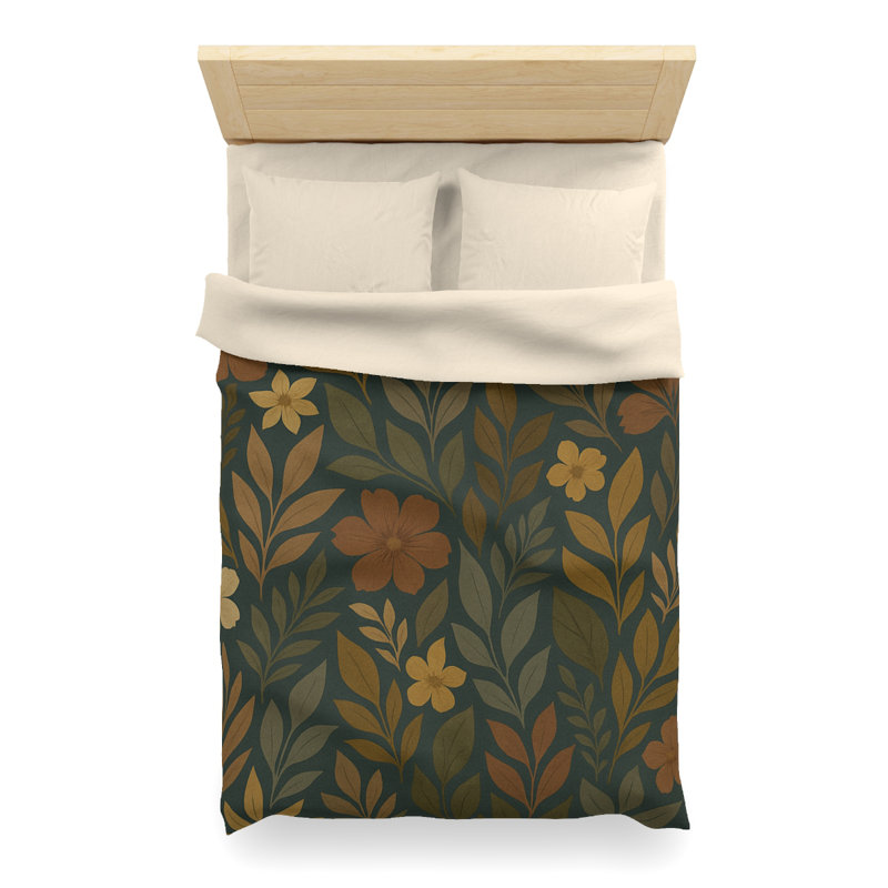 Microfiber Duvet Cover Boho Style, Design 69, Twin XL Duvet Cover, Cream