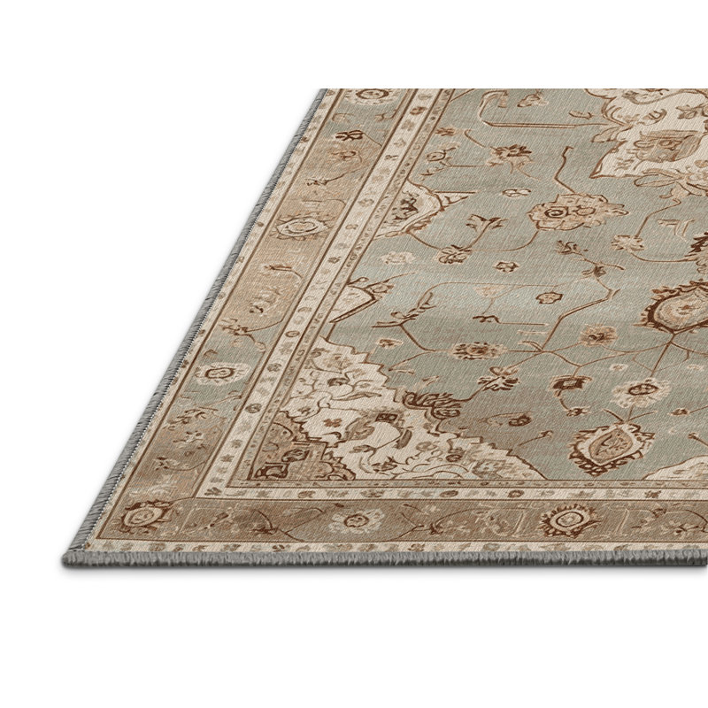 Tapis gris Afyon lavable à la machine