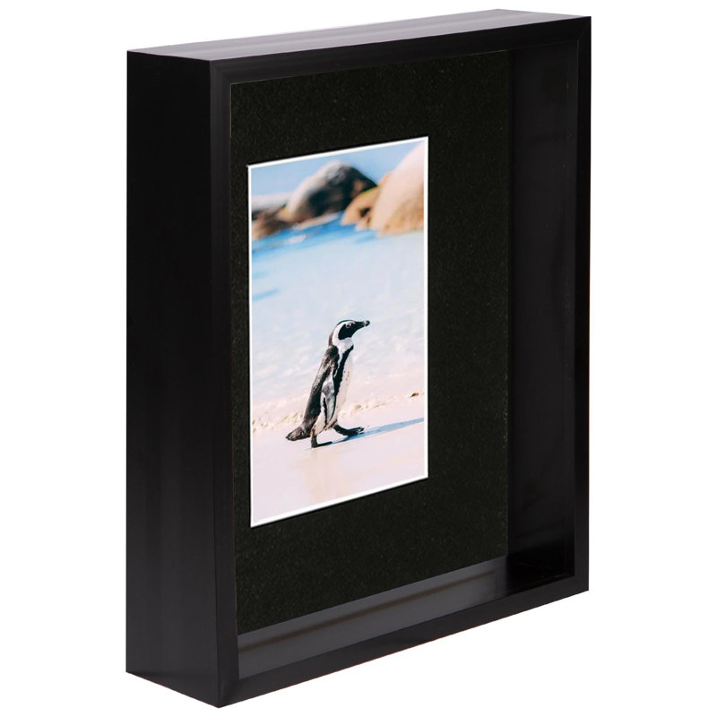 Nicola Spring - 8" x 10" 3D Deep Box Photo Frame - 4" x 6" Mount, Black