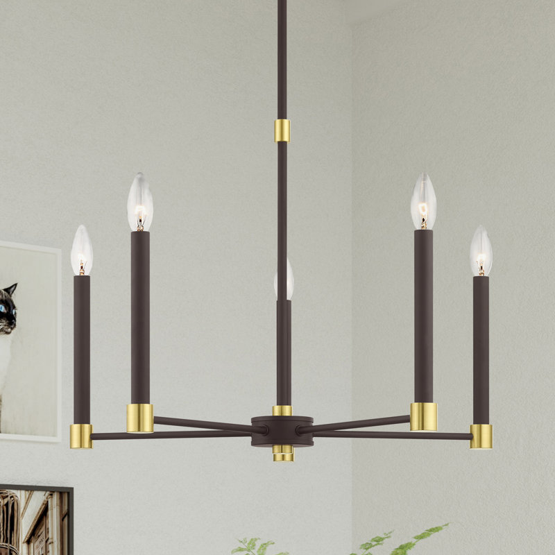 Orean 5 - Light Dimmable Classic / Traditional Chandelier, Bronze
