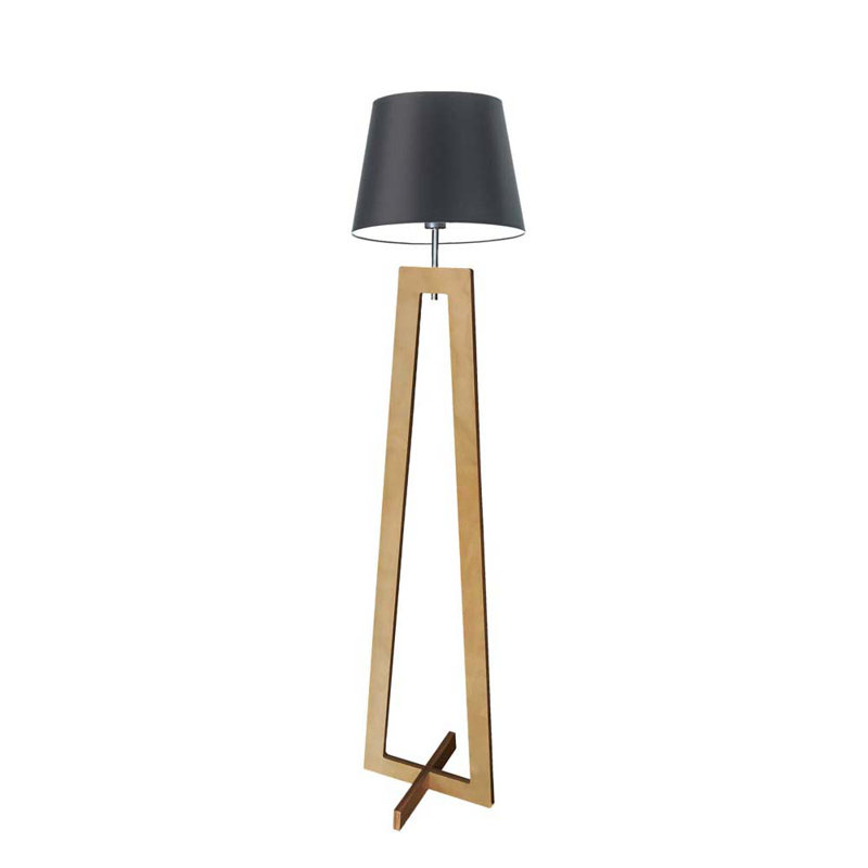 Pip 160 H cm Floor Lamp, Black/White inside, Oak