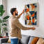 Geometric Tile Study Mid-Century - Wrapped Canvas-1233033240-1233033248