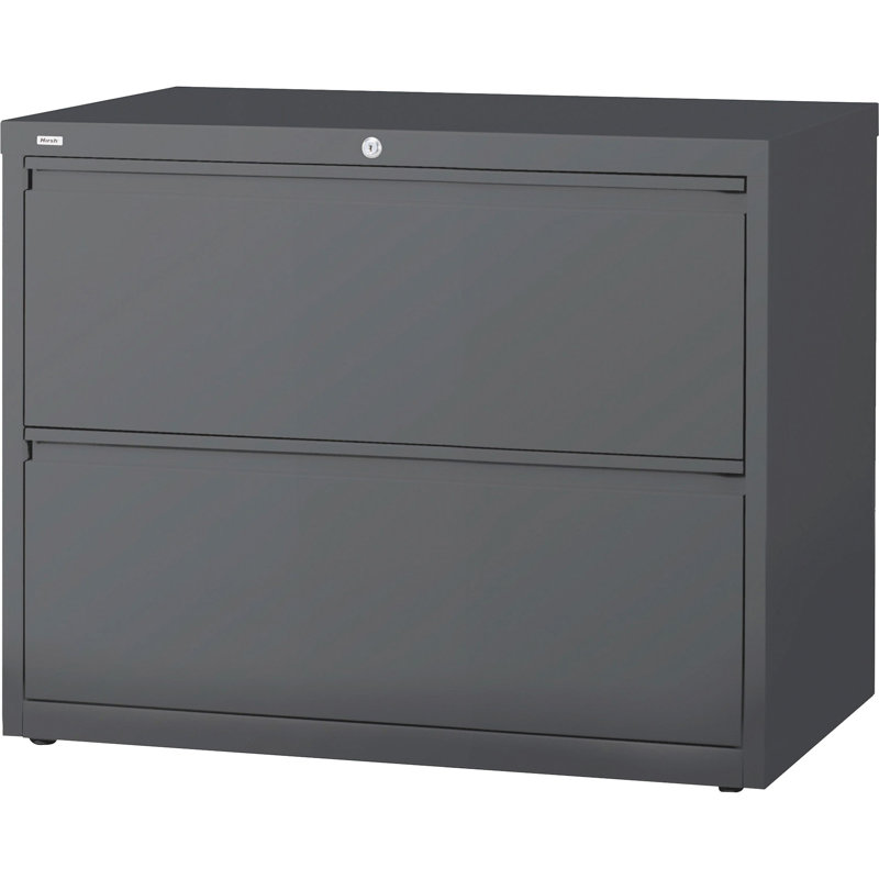 Charcoal 36'' Wide Lockable 2-Drawer Legal File Cabinet