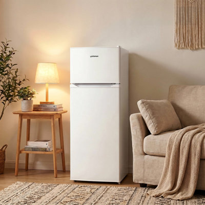7.7 Cu.Ft. Double Door Refrigerator With Freezer For Apartment, Office, Dorm
