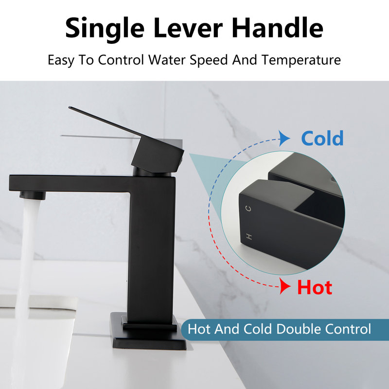 Single Hole Bathroom Faucet, Matte Black