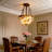 3 Light Dimmable Tiffany Style Dragonfly Semi-Flush Mount Ceiling Light Fixture, Pastoral Lotus Flower Stained Glass Chandelier