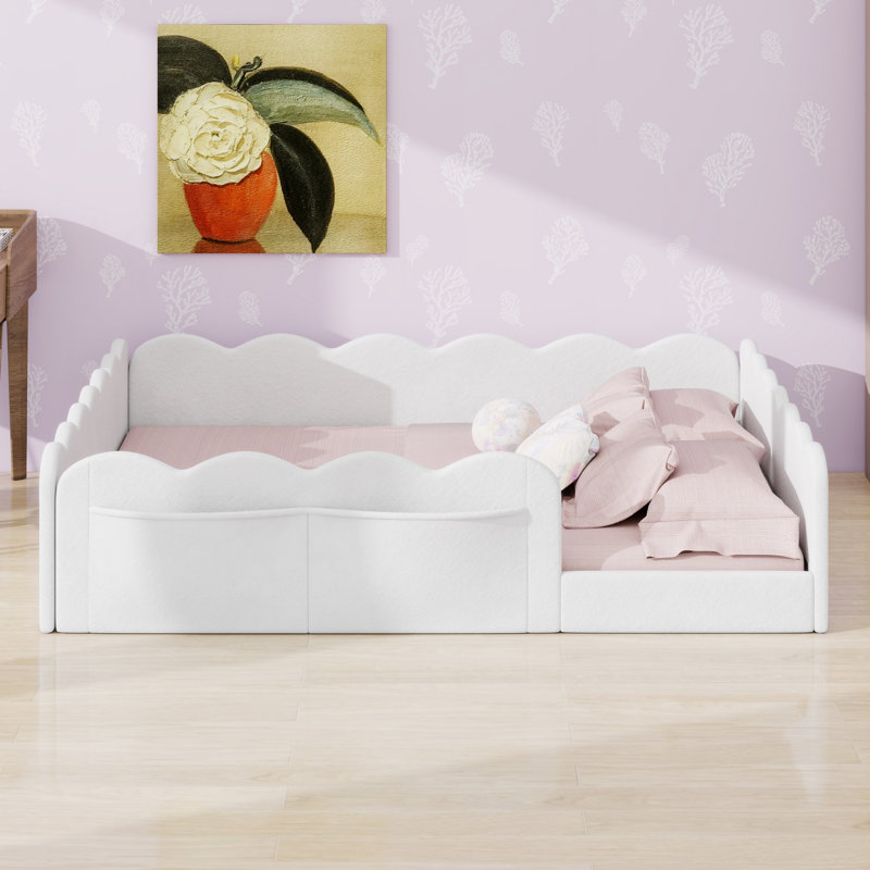 Lit rembourré polyvalent pour chambres d'amis, White