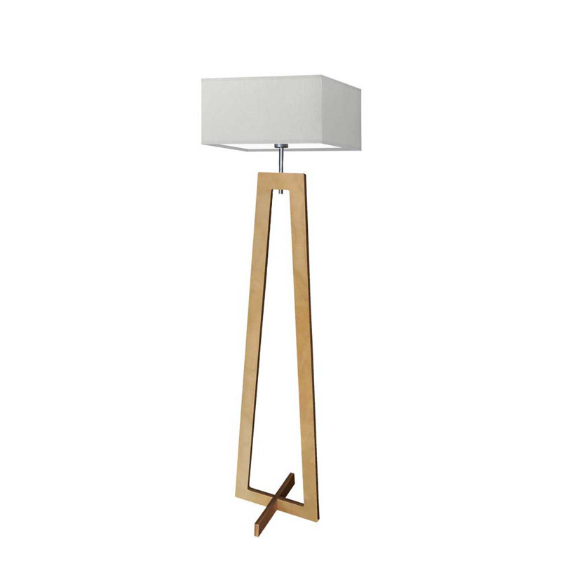 Tahoe 138cm Traditional Floor Lamp, Silver, Wanut