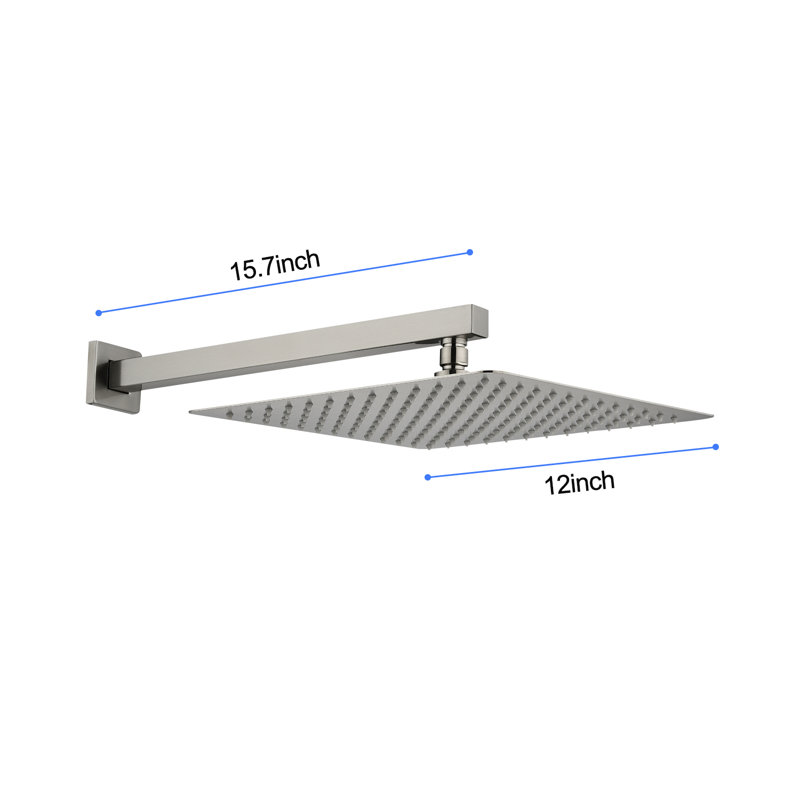 Pomme de douche murale 12 po, Argent argent