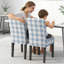 Ensemble de 2 chaises de salle à manger rembourrées en tissu - Structure en bois d'hévéa robuste, chaises rembourrées contemporaines-1461837210