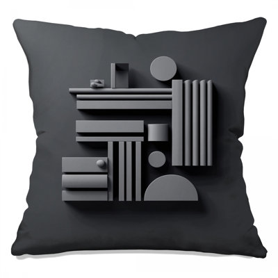 Gray Geometric Shapes Double Sided Throw Pillows