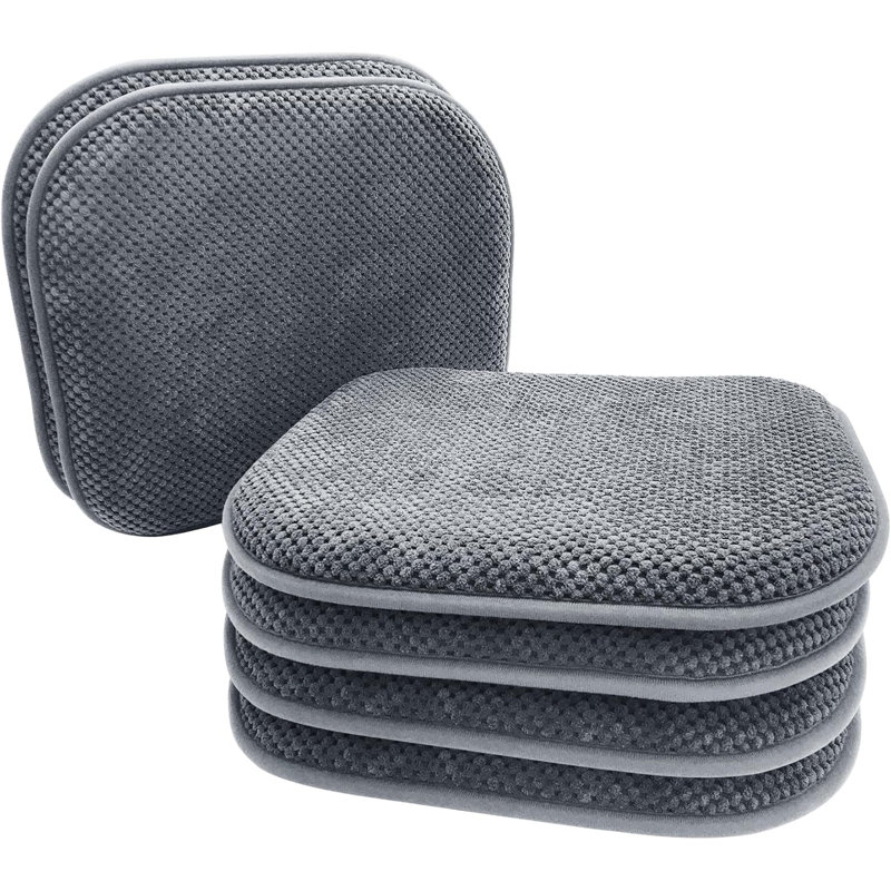 Ensemble de 6 coussins de chaise gris pour chaises de salle à manger