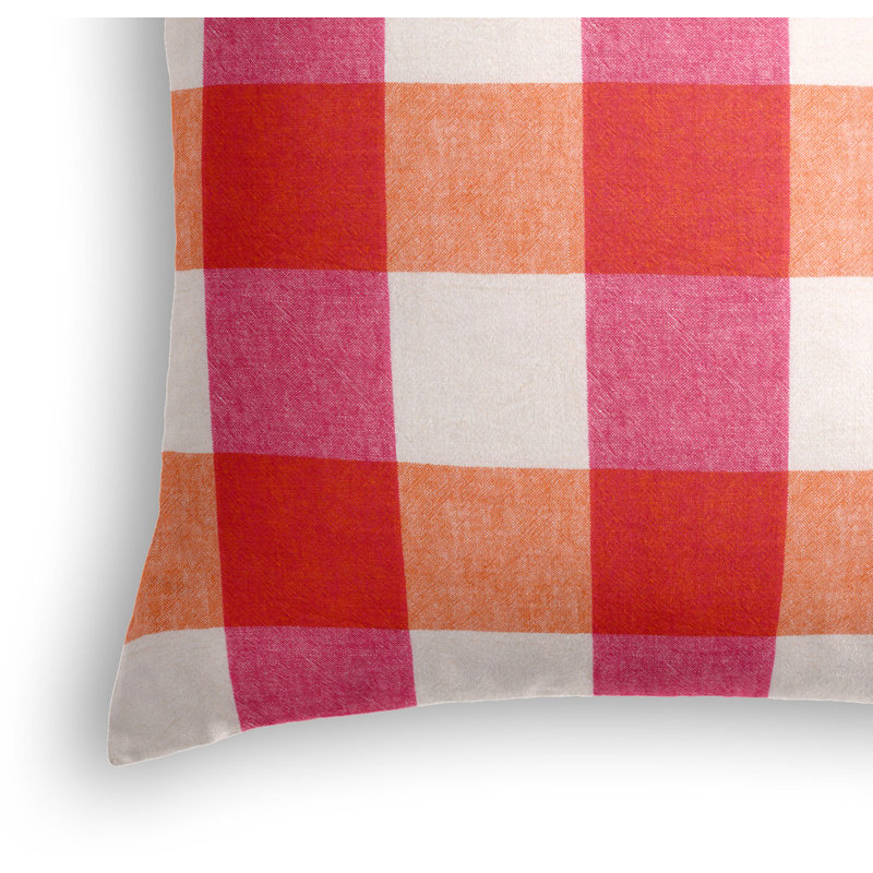 Udaya Linen Square Pillow Cover & Insert, 16" x 16", Gray/White