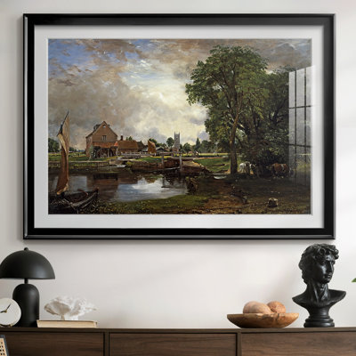Flatford Mill (scène sur une rivière navigable) - John Constable - reproduction encadrée avec passe-partout et verre - 1816 - 1817