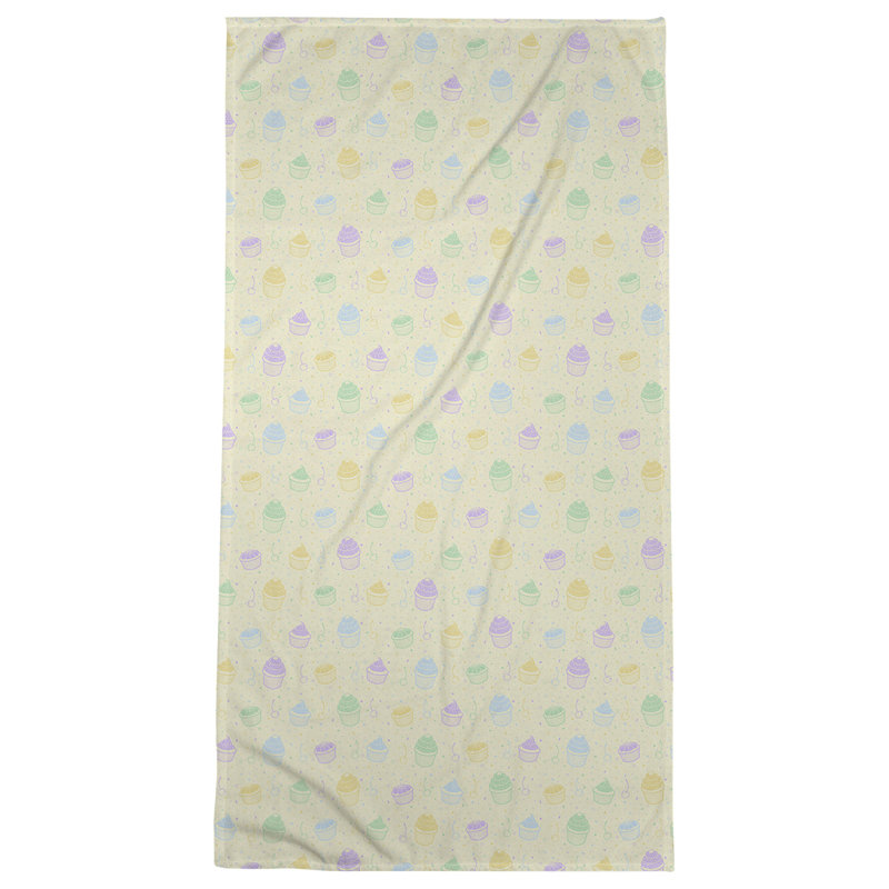 Serviette de bain classique cupcake, Alternance de jaune