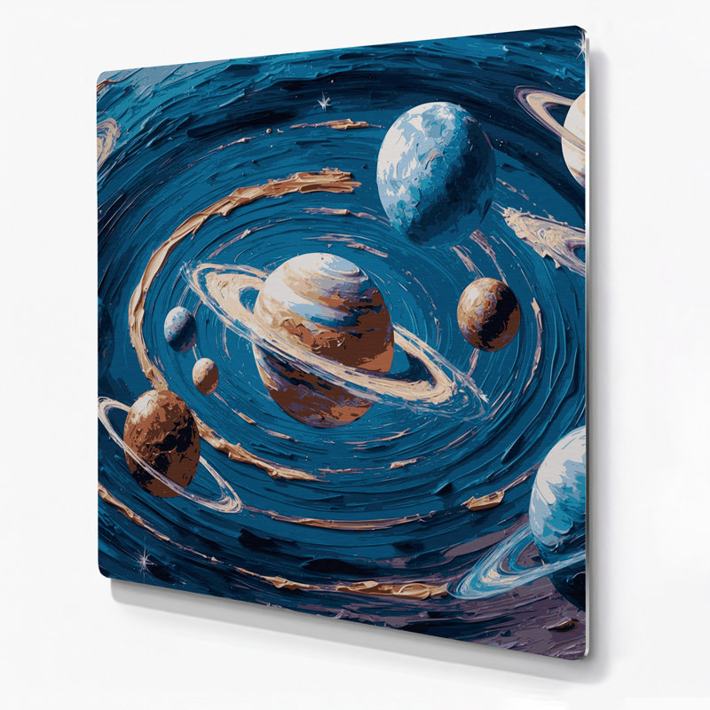 Art mural en métal gris Sci Fi, H 12 po x l 12 po