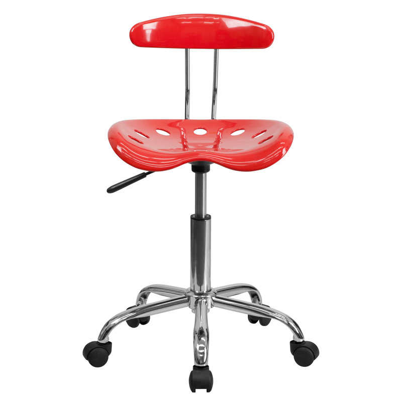 Adjustable Swivel Chair for Desk and Office with Tractor Seat, Cherry Tomato