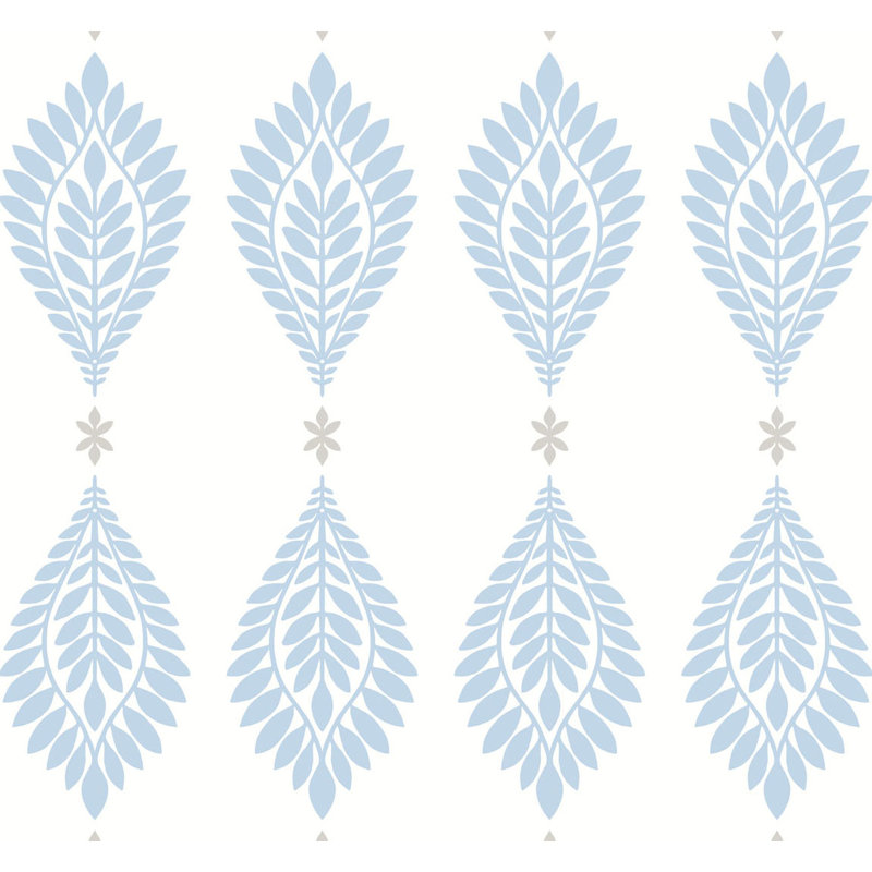 Mirasol Palm Frond, Carolina Blue/Eggshell, 27''L x 27''W