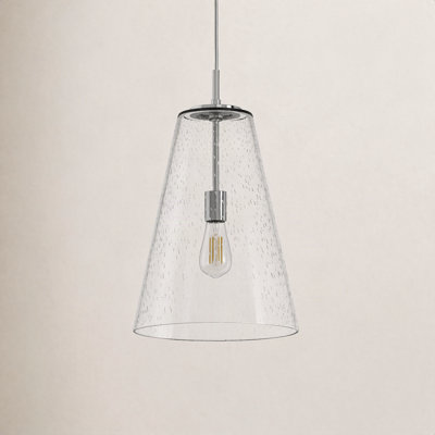 Evanne Single Light Glass Dimmable Pendant