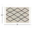 Tapis beige en coton touffeté à la main à motif de chevrons-79097487