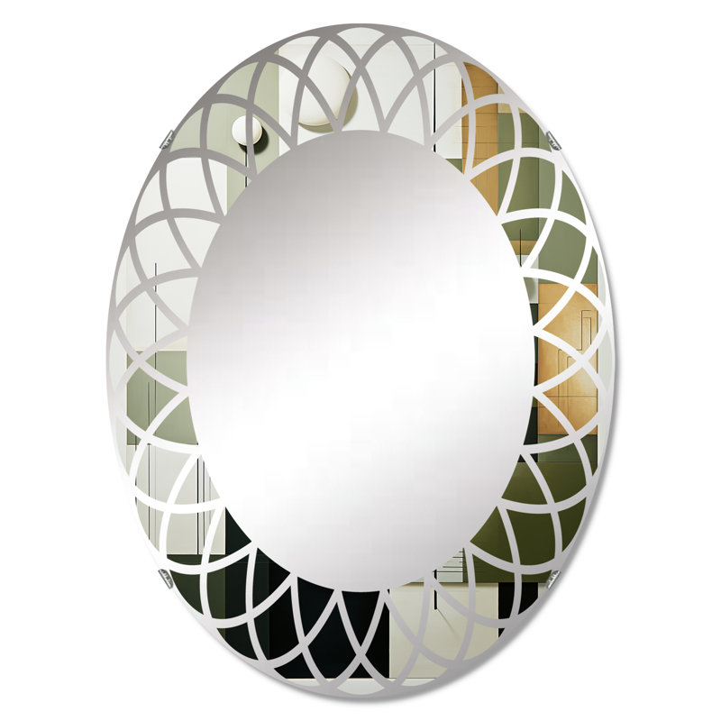 Claythorne - Miroir mural moderne ovale, 30 po x 20 po