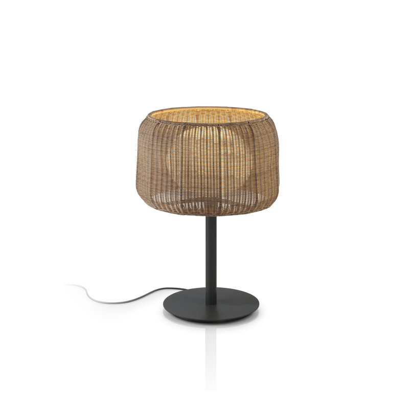 Lampe de table 27,56 "Fora, Graphite brun, Rotin brun