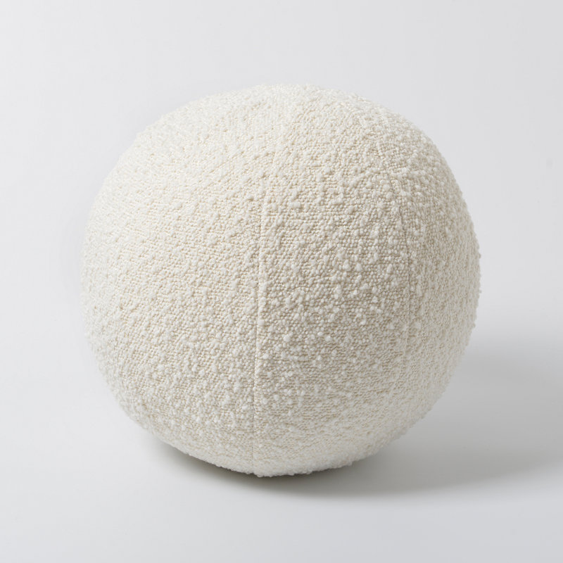 Luxurious Boucle Round Throw Pillow with Textured Design