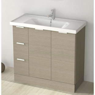 Waloomi 39.4'' Single Bathroom Vanity with Ceramic Top