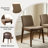 Set of 2 Fully Assembled Modern Fabric Upholstered Dining Side Chairs with Solid Wood Frame
