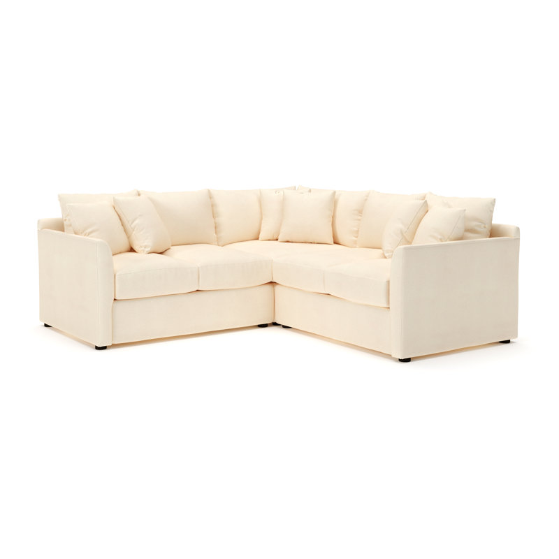 Cecelia Upholstered L-Sectional, Bayou Natural Canvas, Right Hand Facing