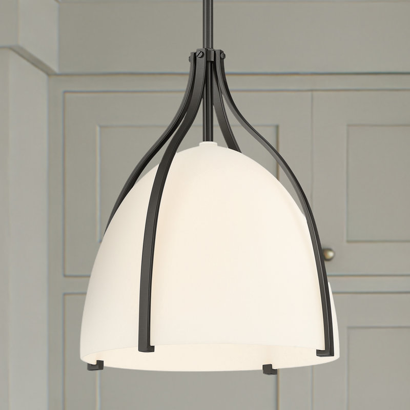 Hunter Arcelia 1 Light Pendant Ceiling Light Fixture, Matte Black