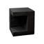 Table d'appoint carrée noire contemporaine de 63,5 cm (25 po) de hauteur, utilisable à l'intérieur et à l'extérieur, avec rangement intégré. Aucun assemblage requis. Dimensions : 56,2 cm (22,15 po).