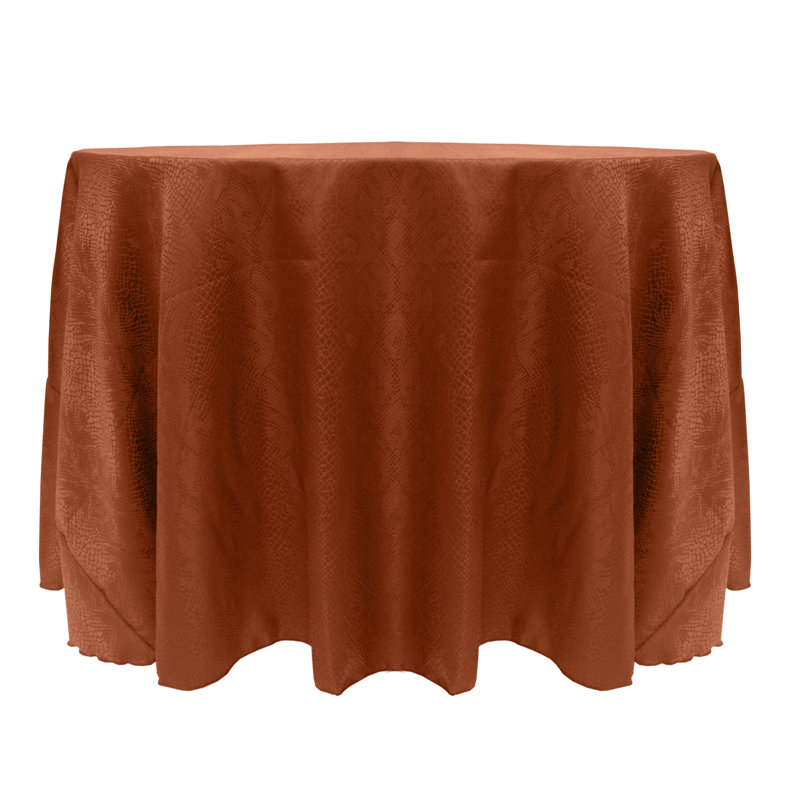 Ultimate Textile Damask Kenya Tablecloth - Modern Jacquard Design, Sienna Burnt Orange, 72" Round, 10