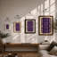 Ornamental Purple Triptych Art Deco - Framed Print-1148101487-1148101485