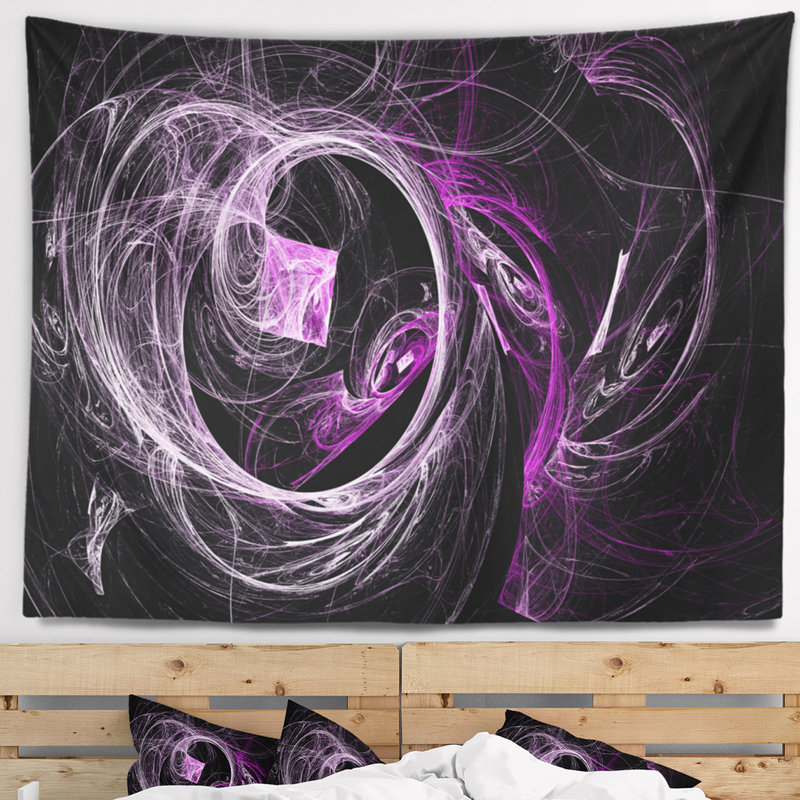 Corwin mauve fumée abstraite en tapisserie noire, H 32 po x l 39 po