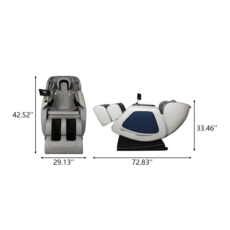 Fauteuil de massage électrique multifonctionnel ergonomique gris pâle