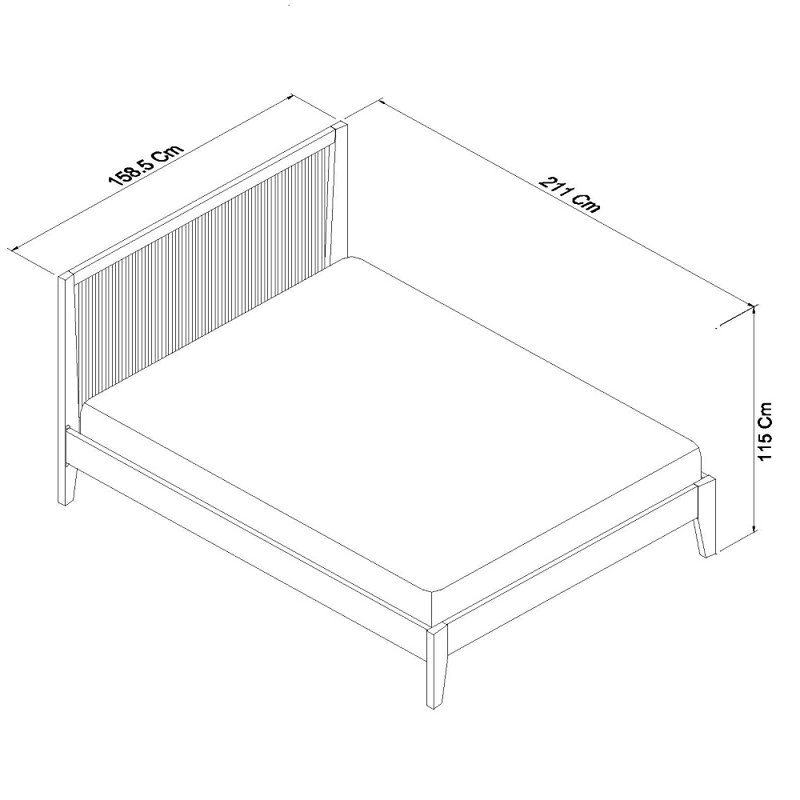 Boutell Solid Wood Bed, Kingsize (5')