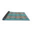 Tapis géométrique bleu / beige-1567796328