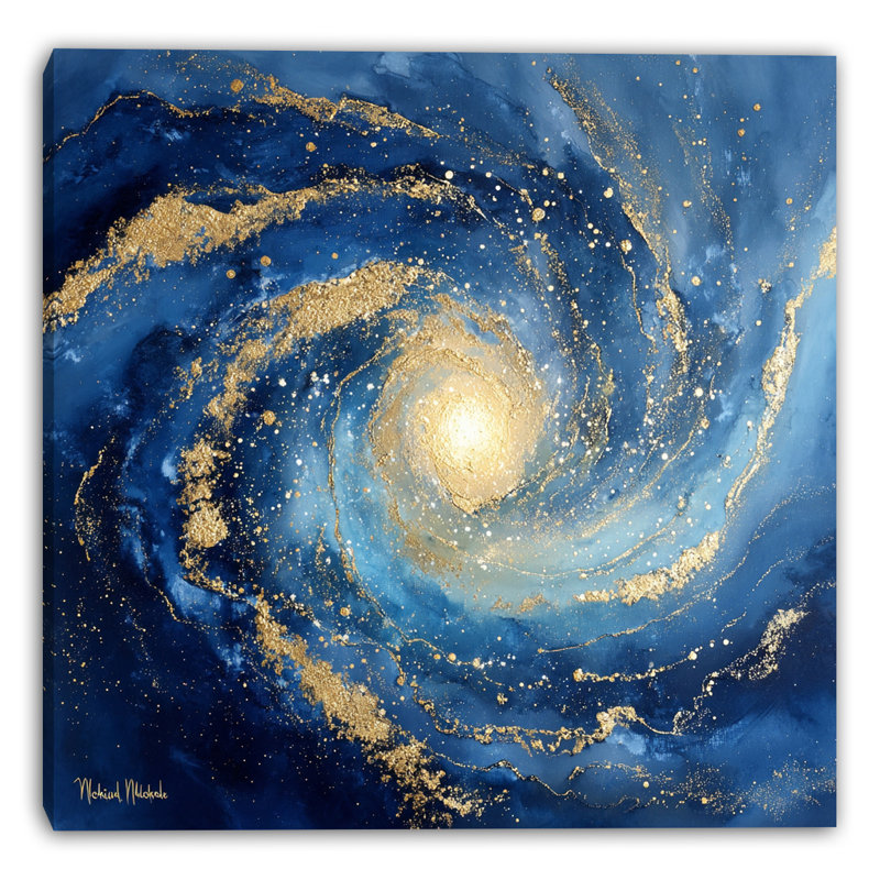 Art mural sur toile Gilded Galaxy I, H 40 po x l 40 po