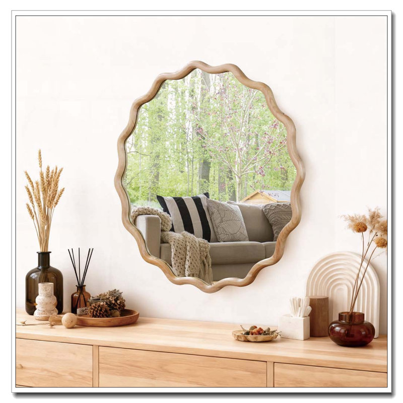 Miroir Wavy, Bois naturel