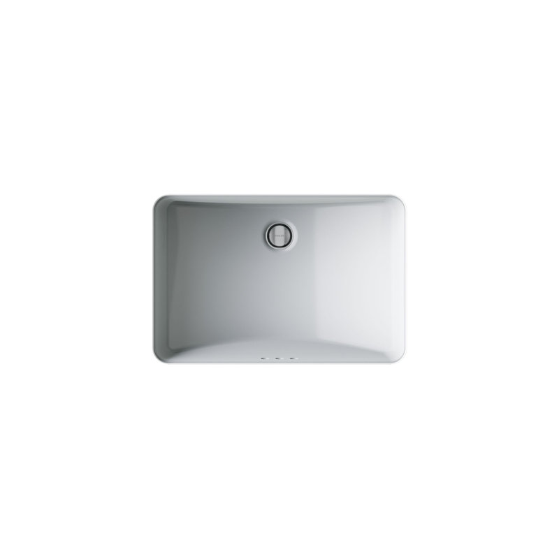 Ladena® Finish Vitreous China Rectangular Undermount Bathroom Sink with Overflow, Ice Gray