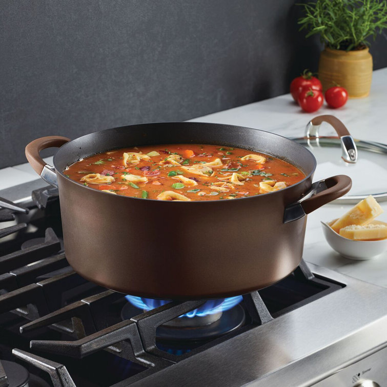 Circulon Symmetry Hard-Anodized Nonstick Induction Dutch Oven with Lid,  7-Quart, Chocolate