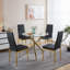 Ensemble de 4 chaises, couleur dorée, siège noir-1074360743-1074360761