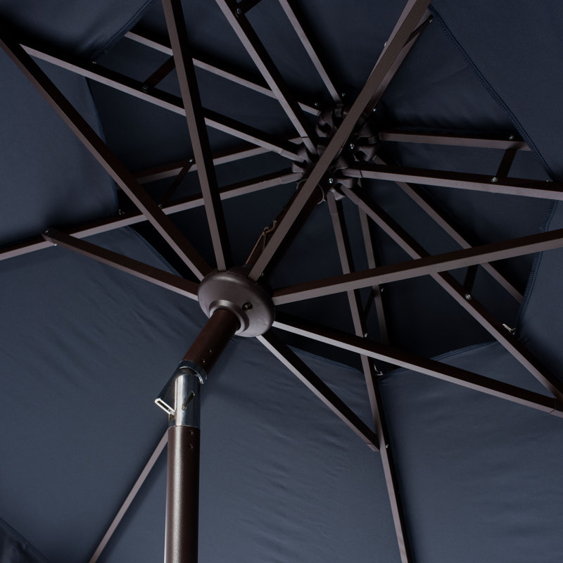 Outdoor Roslyn Crank Outdoor Umbrella, Blue/White
