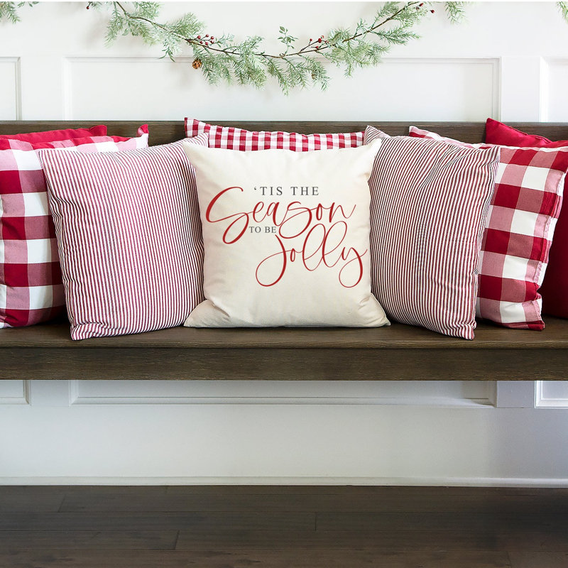  Tis the Season to be Jolly Cotton Pillow Cover