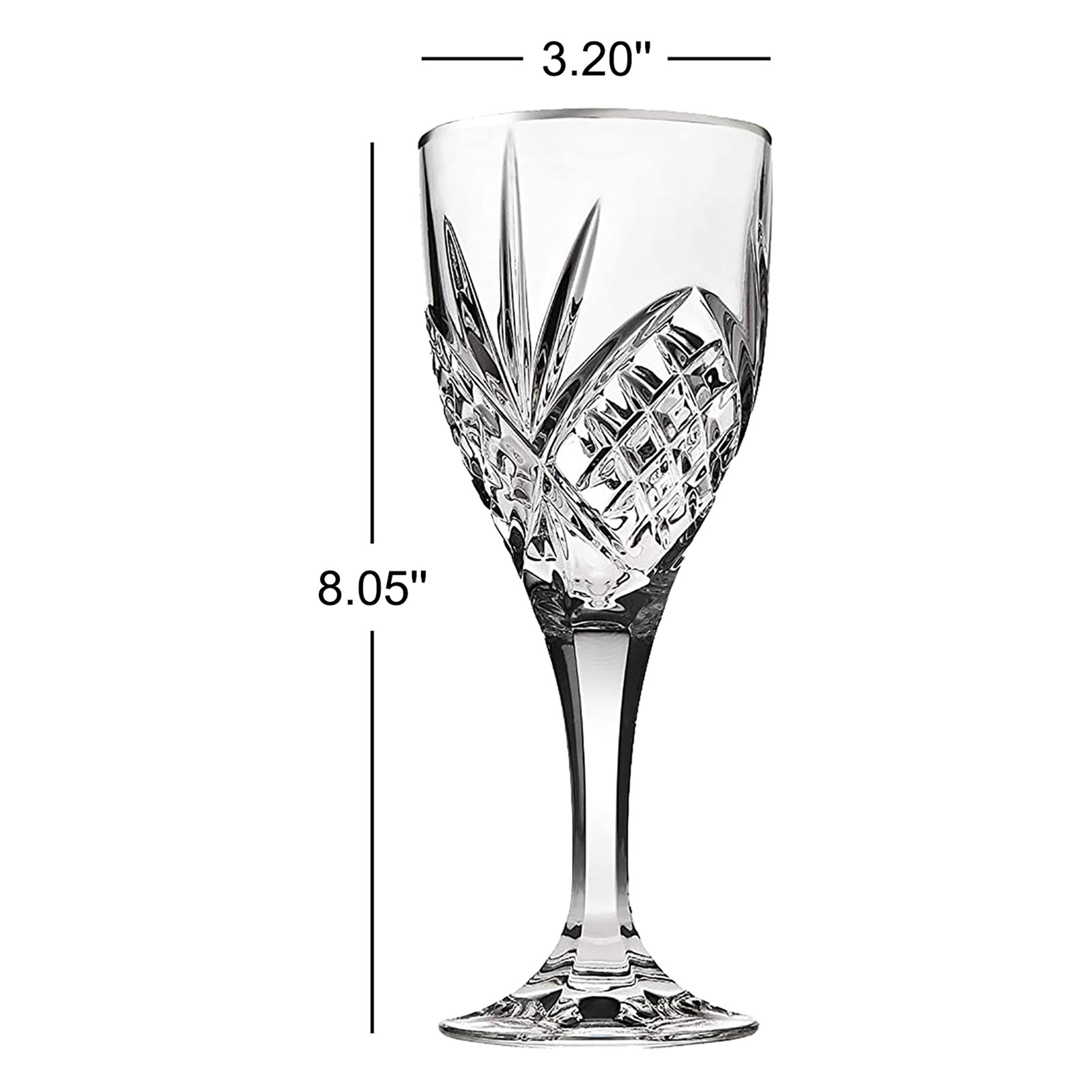 Dublin Crystal Gold Rim Water Goblet 16oz, Platinum