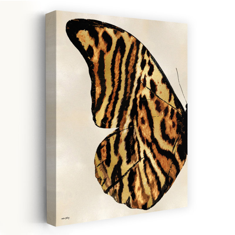 L'aile du tigre - art contemporain à motifs de papillons rayés, H 36 po x l 24 po