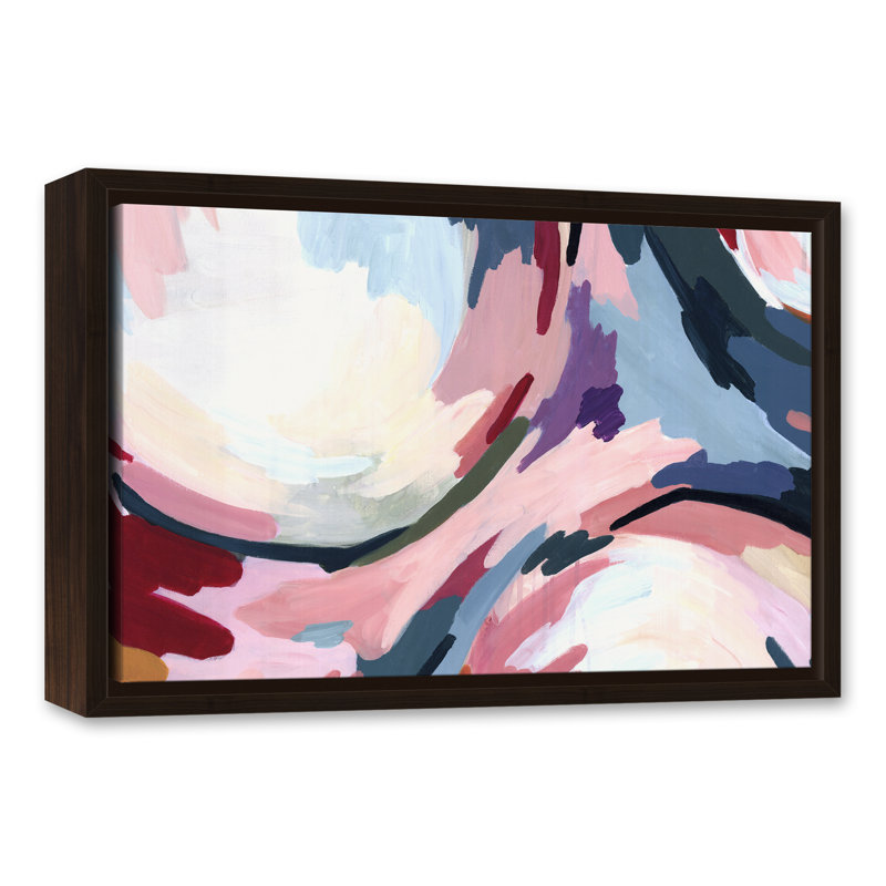 « rose radial water abstract », reproduction d’art sur toile tendue, H 12 po x l 18 po, Cadre brun
